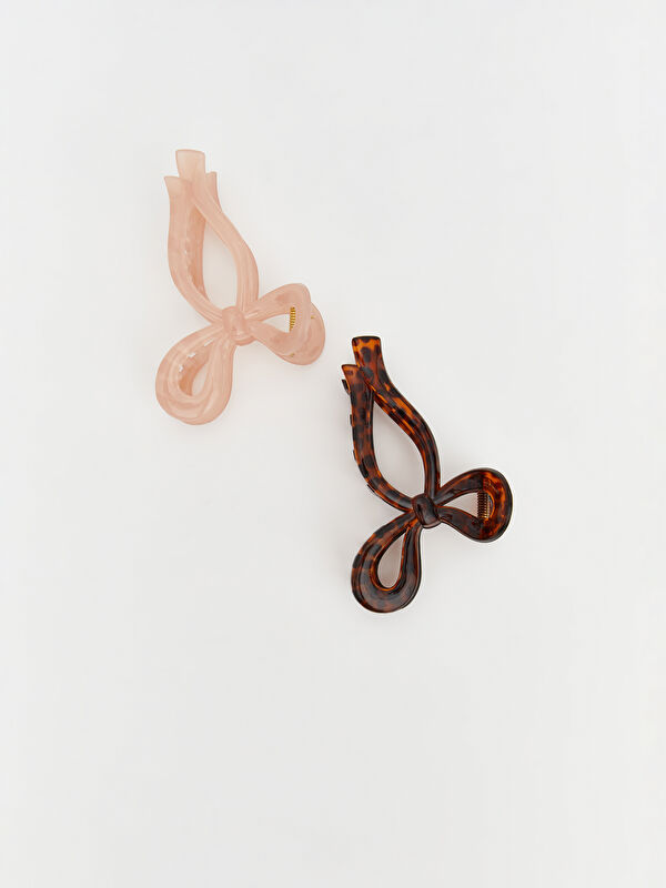 LCW JOY Set of 2 Bow-Embellished Hair Clips
