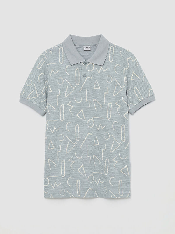 LCW Kids Patterned Armure Polo Collar Boys' T-Shirt