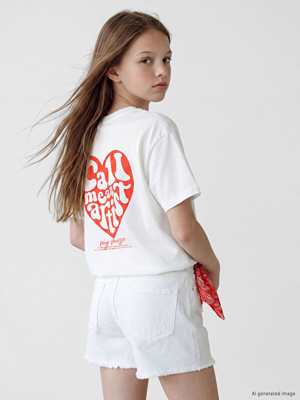LCW Kids Baskılı Kız Çocuk Tişört