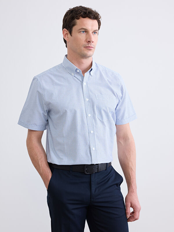 LCW BUSINESS Regular Fit Ekose Desenli Poplin Erkek Gömlek