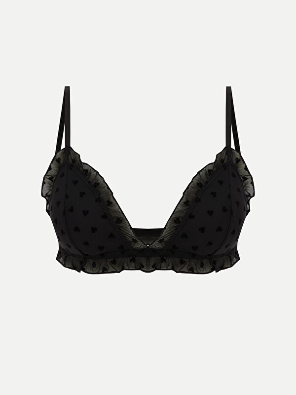 LCW DREAM Non-Wired Non-Padded Ruffled Heart Patterned Bralette