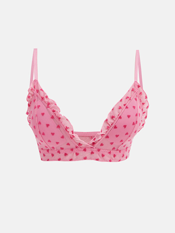 LCW DREAM Non-Wired Non-Padded Ruffled Heart Patterned Bralette