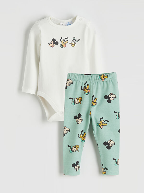 LCW baby Body à Pressions et Leggings Mickey Mouse Imprimé Col Rond Bébé Garçon