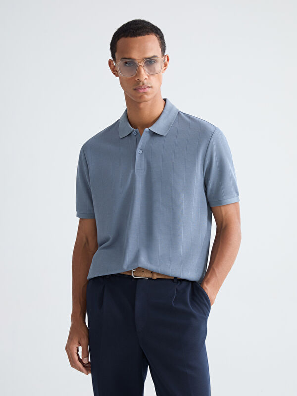 LCW Vision Polo Yaka Çizgili Erkek Tişört