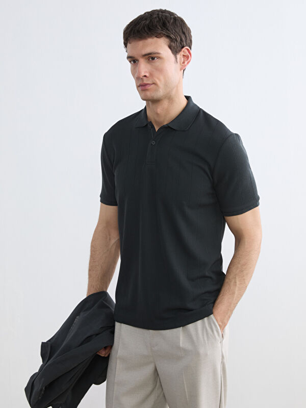 LCW Vision Polo Yaka Çizgili Erkek Tişört