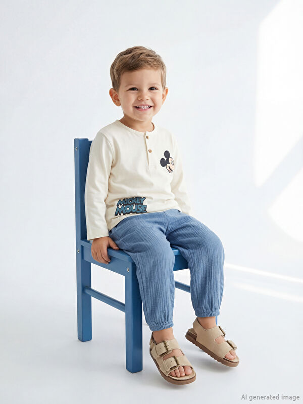 LCW baby تی‌شه‌رت و پانتۆڵی قه‌باره‌ی ناوەند چاپکراوی Mickey Mouse - سێت منداڵی کوڕ