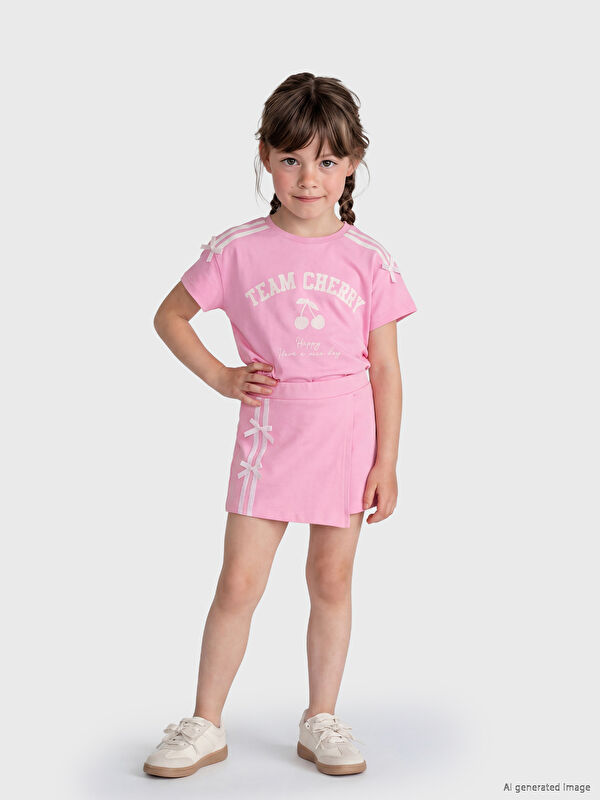 LCW Kids Çizgili Kız Çocuk Şort Etek	