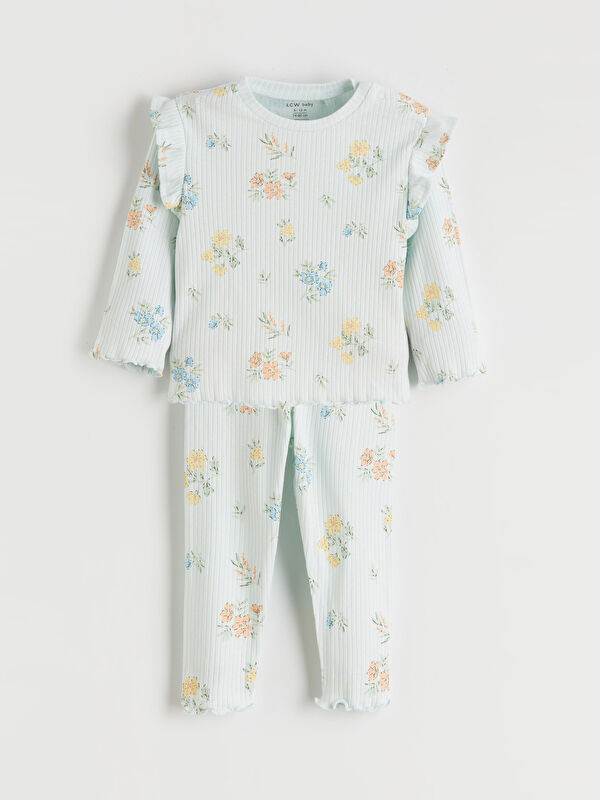 LCW baby Floral Print Baby Girls' Tank Top Blouse and Leggings