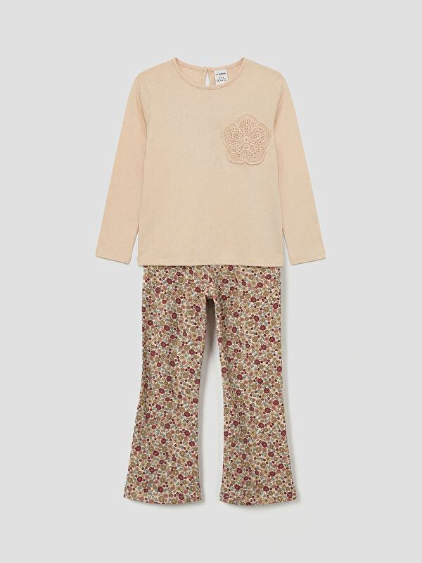 LCW Kids Floral Girls' T-Shirt and Leggings Set