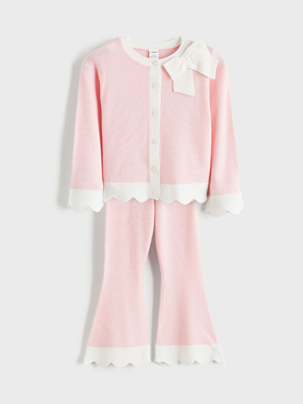 LCW Kids Flare Girls' Knit Cardigan and Trousers