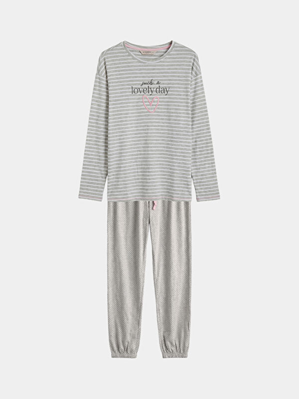 LCW DREAM Crew Neck Printed Women's Pyjamas Set