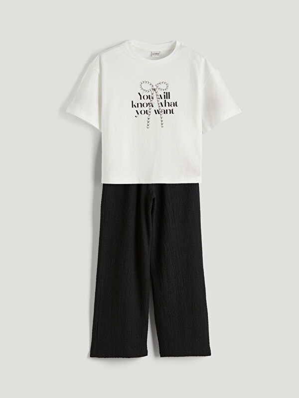 LCW Kids تي شيرت وبنطلون مطبوع للبنات