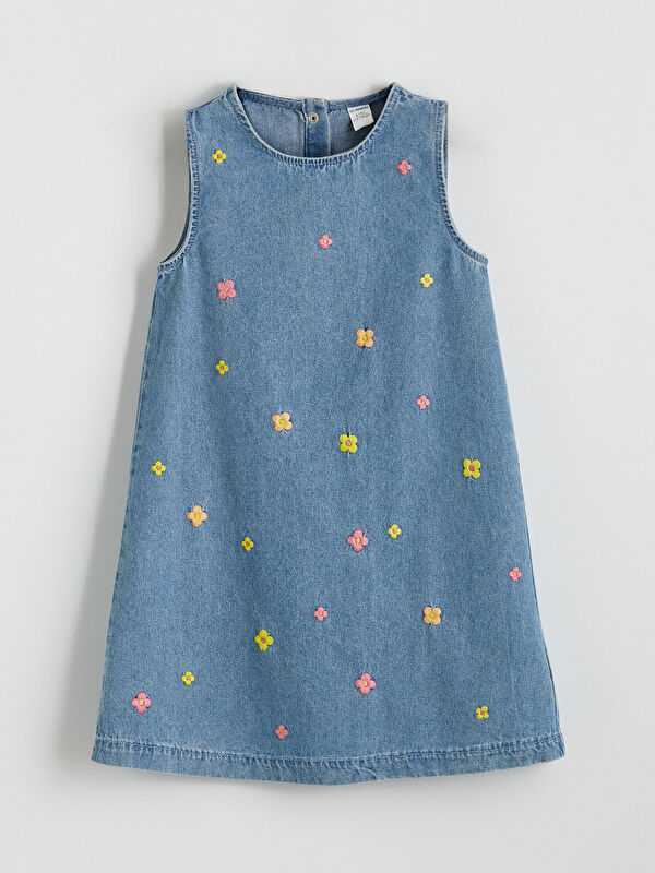 LCW Kids Girls' Dress with Floral Embroidery