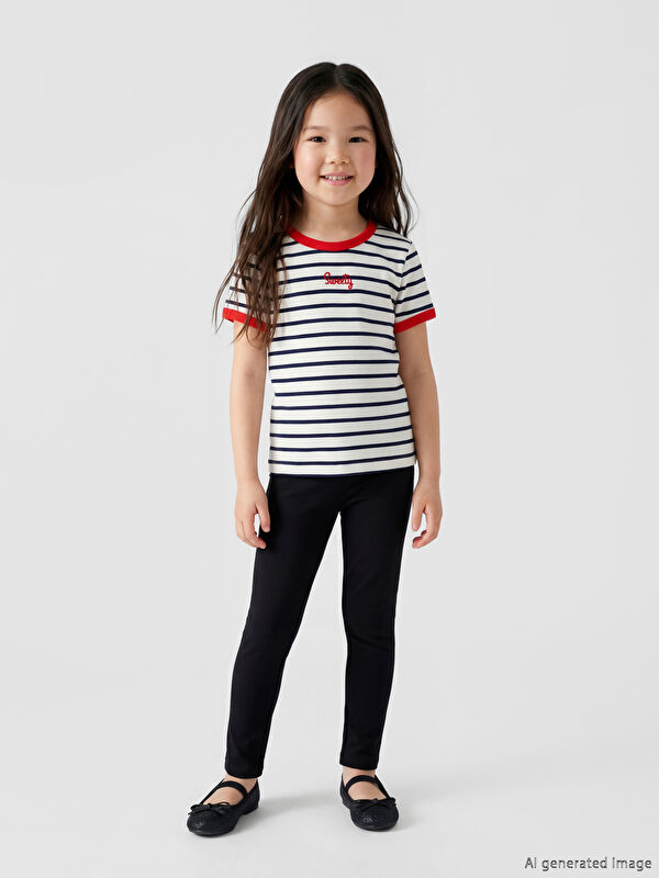 LCW Kids Beli Lastikli Kız Çocuk Tayt