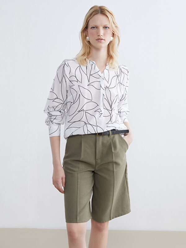 LCWAIKIKI Classic Bluse mit Kerbausschnitt und Muster