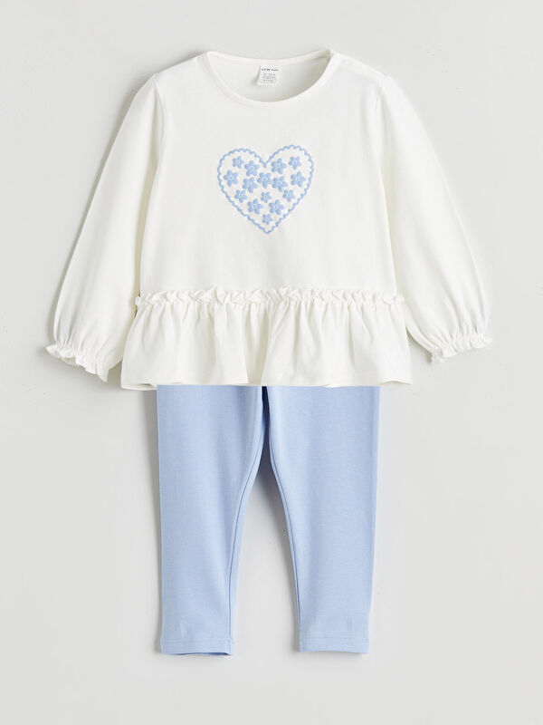LCW baby Printed Baby Girl Blouse and Leggings