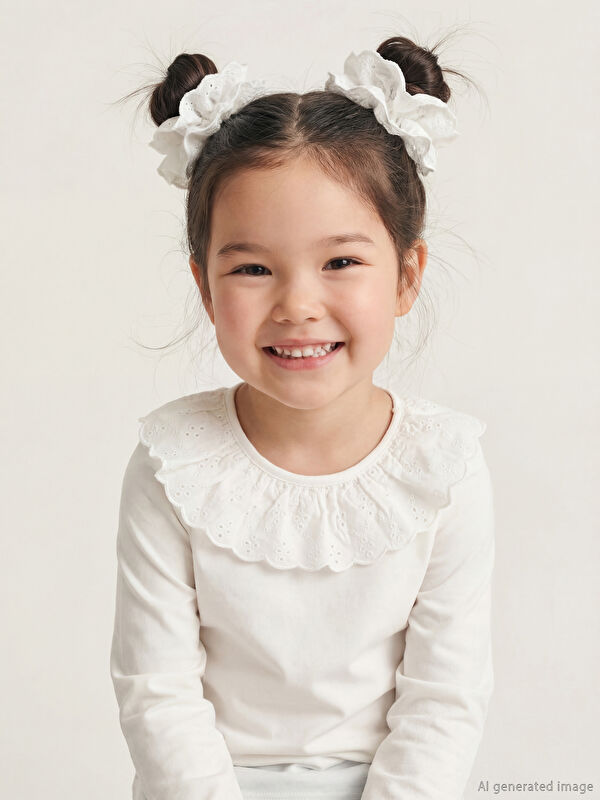 LCW Kids Bebe Yaka Kız Çocuk Tişört
