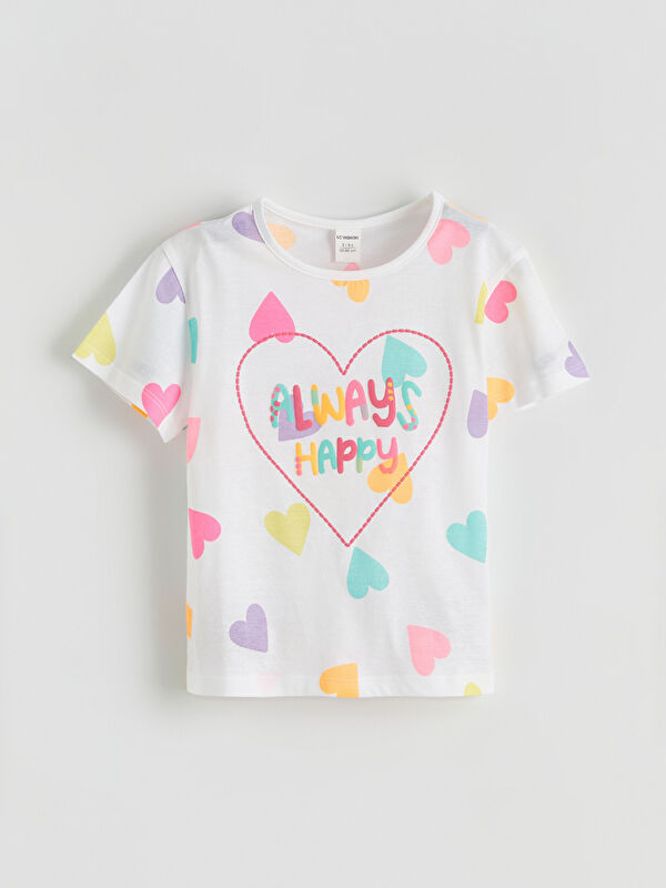 LCW Kids Heart Print Girls' Jersey T-Shirt