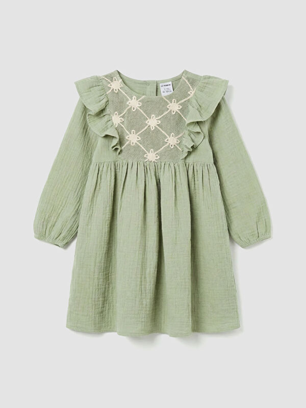 LCW Kids Crew Neck Muslin Girls' Dress