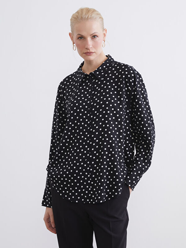 LCW EVERYDAY Polka Dot Oversize Women's Shirt