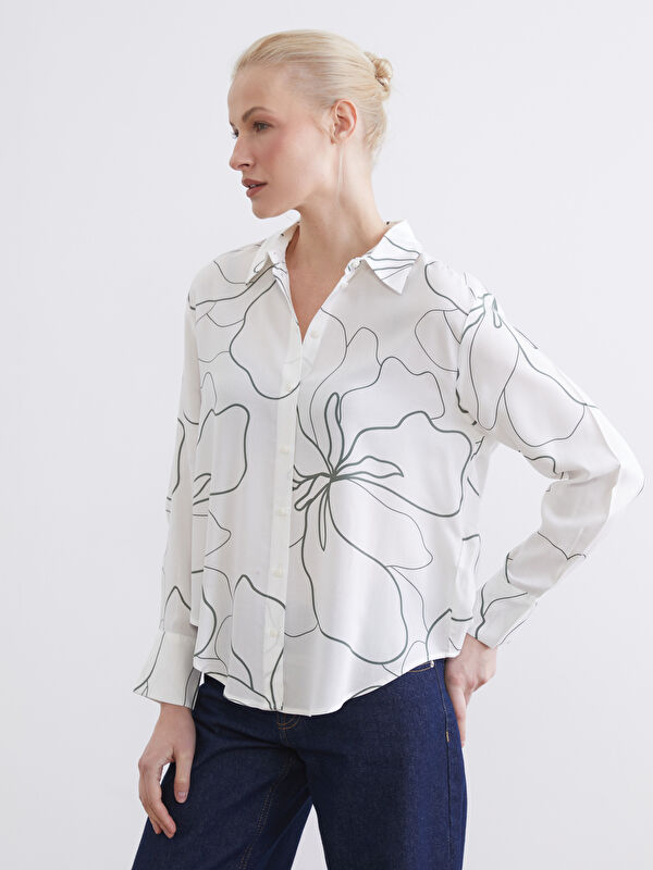 LCW EVERYDAY Geblümtes Oversize Damenhemd