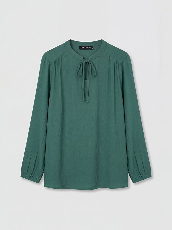 LCW EVERYDAY Lace-up Collar Ruched Women's Blouse