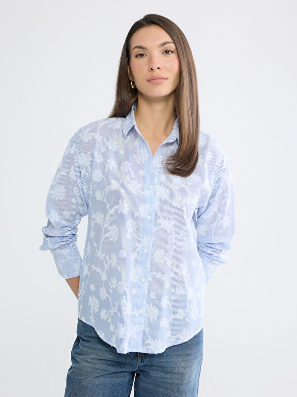 LCW EVERYDAY Women's Shirt with Floral Embroidery