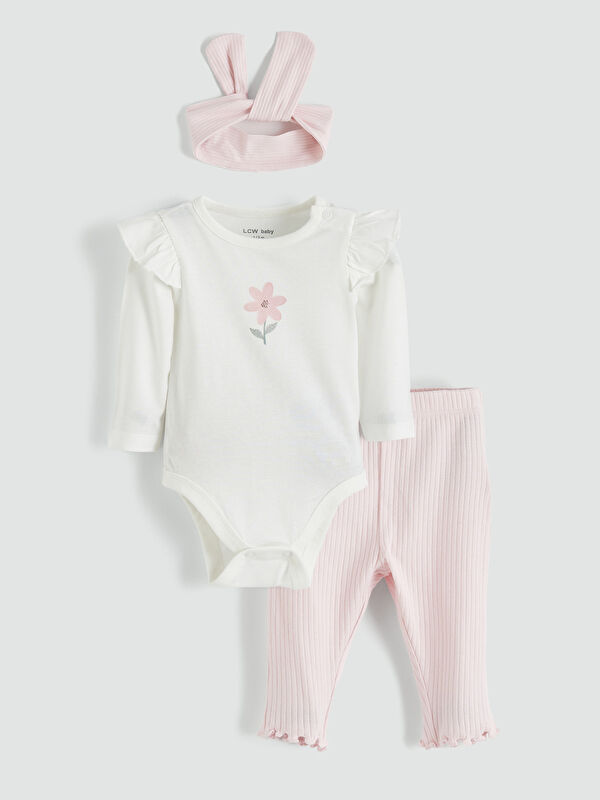 LCW baby Цветочный комплект для девочки из 3-х штук