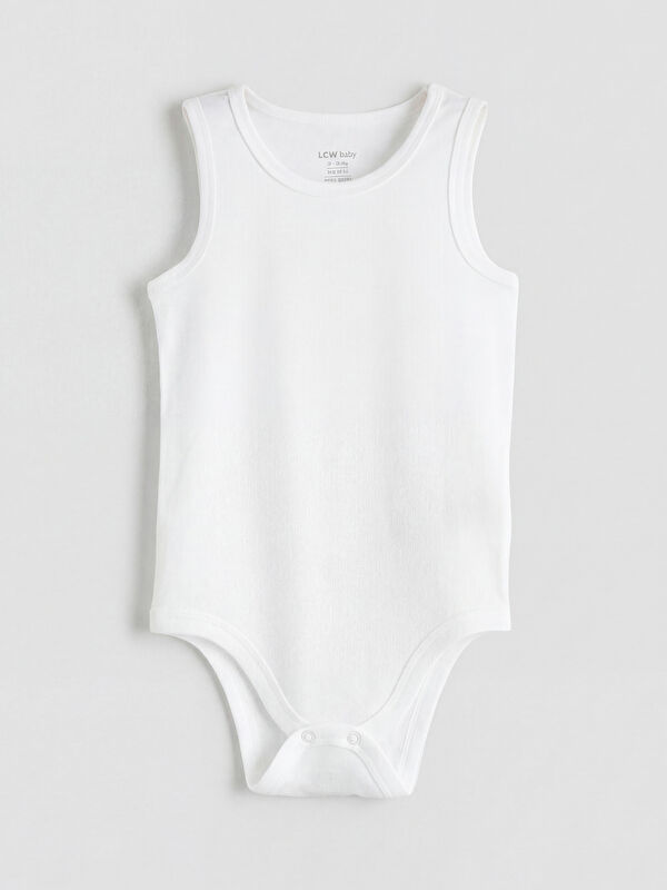 LCW baby Bisiklet Yaka Erkek Bebek Çıtçıtlı Body
