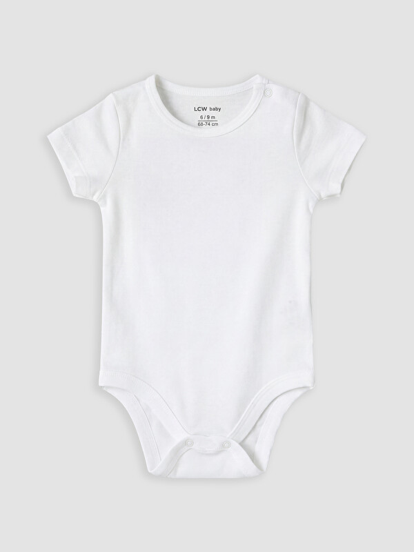 LCW baby Bisiklet Yaka Erkek Bebek Çıtçıtlı Body