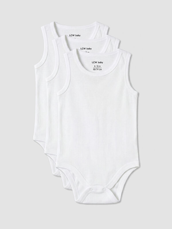LCW baby Bisiklet Yaka Erkek Bebek Çıtçıtlı Body 3'lü
