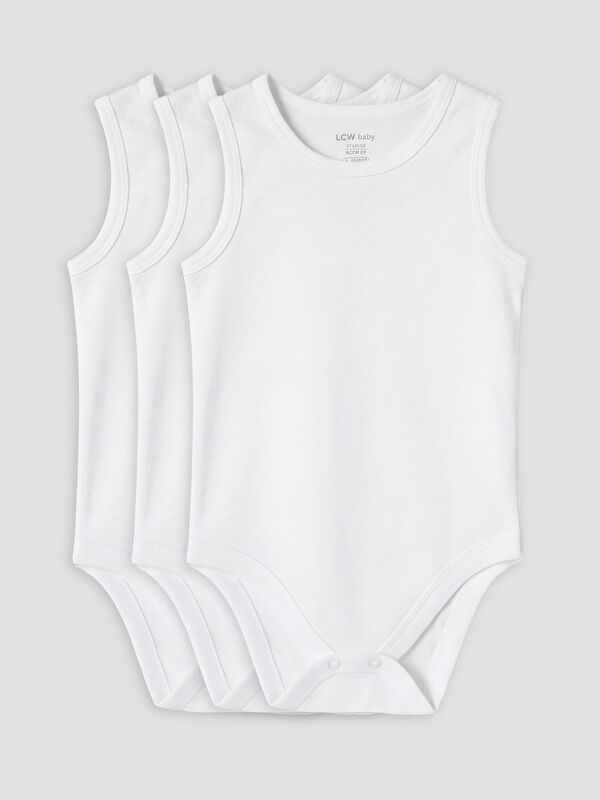 LCW baby Bisiklet Yaka Kız Bebek Çıtçıtlı Body 3'lü