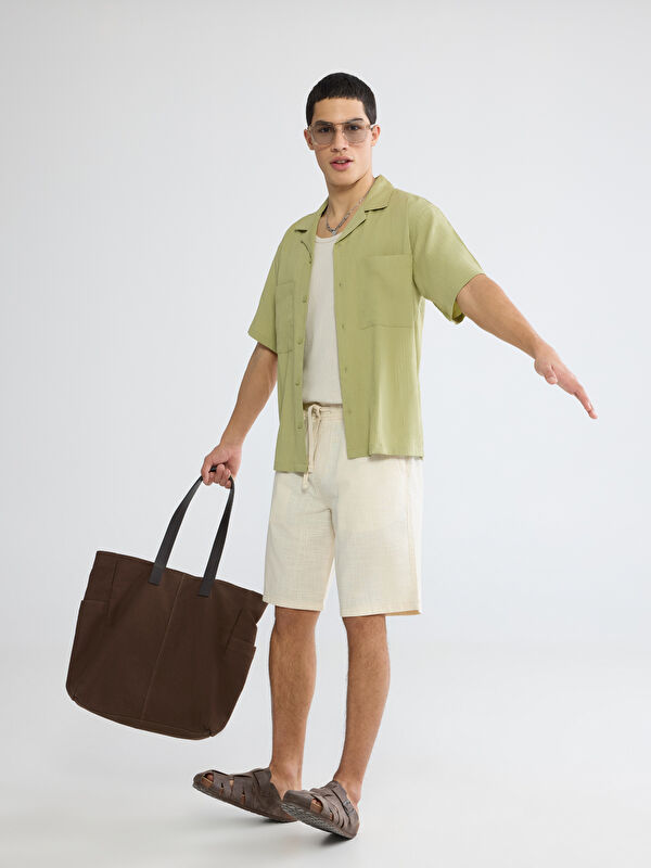 XSIDE Regular Fit Linen-Look Men's Shorts