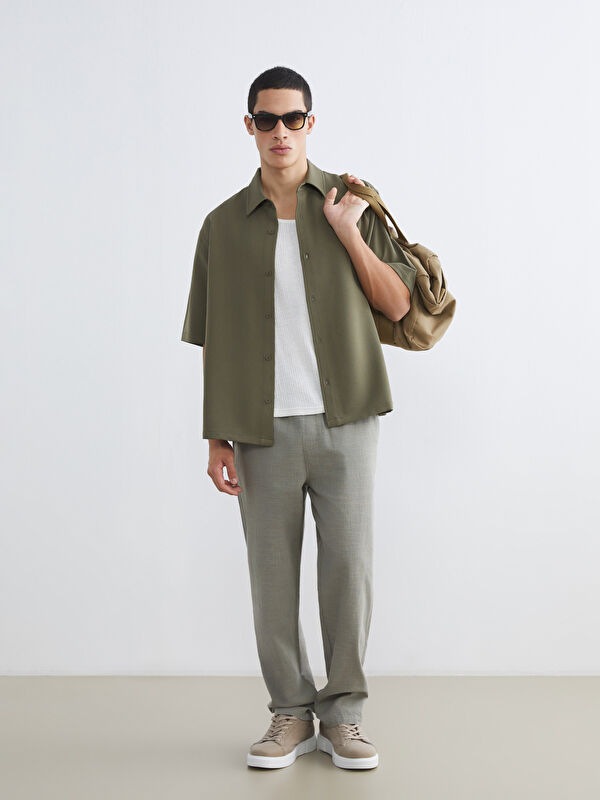 XSIDE Relaxed Fit Linen-Look Men's Trousers