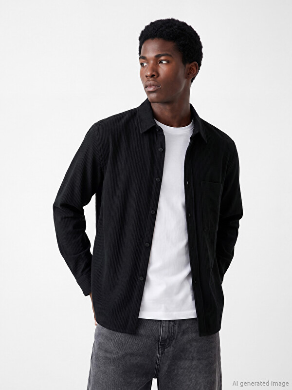 XSIDE Regular Fit Muslin Men's Textured Shirt