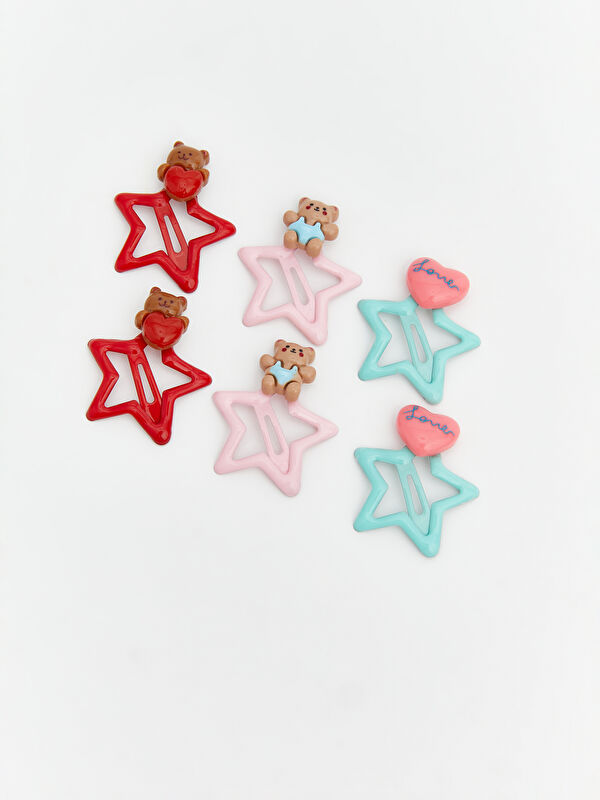 LCW JOY Bedruckte Mädchen-Haarclips 6er-Pack