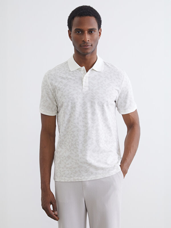 LCW Vision Polo Collar Patterned Pique Men's T-Shirt