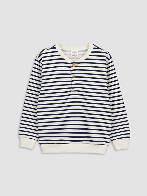 LCW Kids Sweat-shirt à rayures à col henley pour garçon