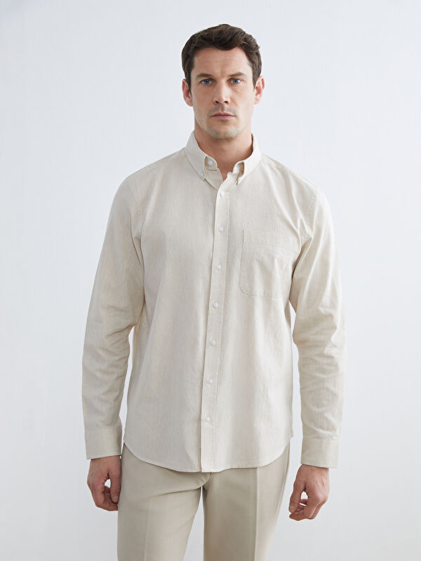 SOUTHBLUE Regular Fit Keten Karışımlı Erkek Gömlek