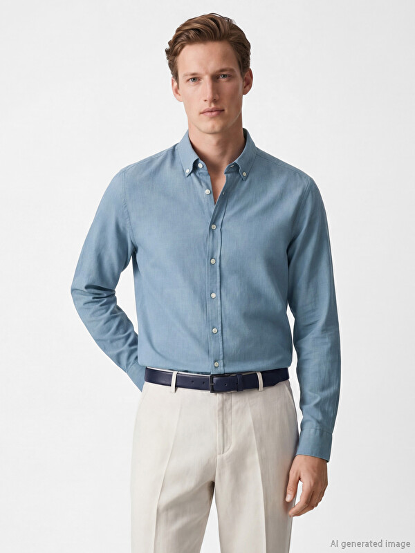 SOUTHBLUE Regular Fit Dobby Men's Shirt