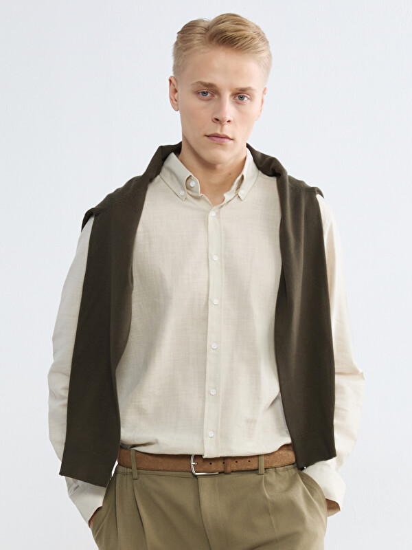 SOUTHBLUE Regular Fit Dobby Men's Shirt