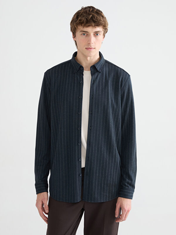 SOUTHBLUE Slim Fit Çizgili Erkek Gömlek