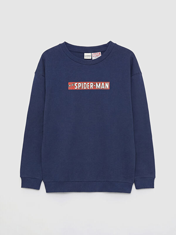LCW Kids Crew Neck Spider-Man Printed Boys' Sweatshirt