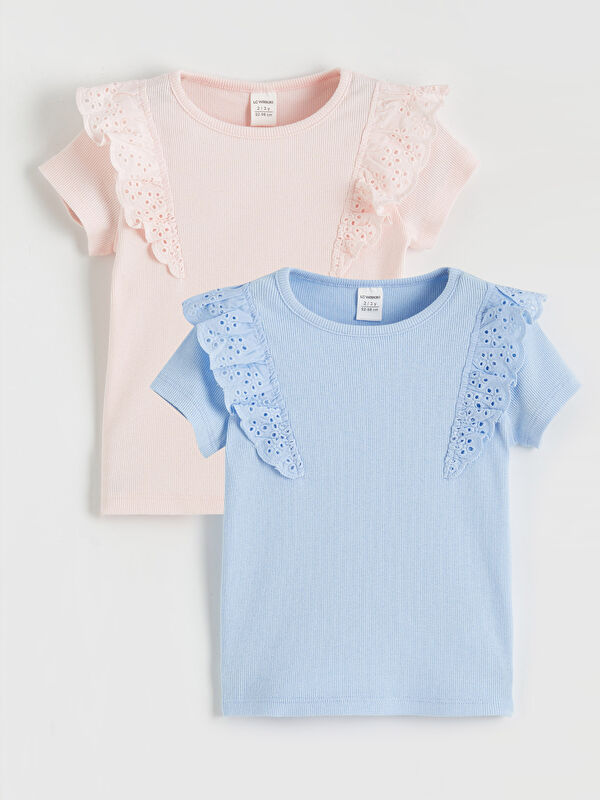 LCW Kids Embroidered Detail Girls' Blouse 2 Pack