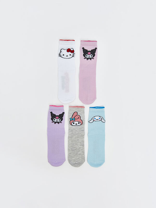 LCW Kids Chaussettes de cheville à motifs Hello Kitty and Friends pour fille, lot de 5 pièces