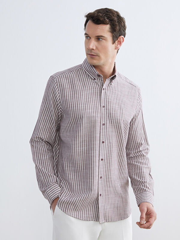 SOUTHBLUE Regular Fit Striped Dobby Men's Shirt