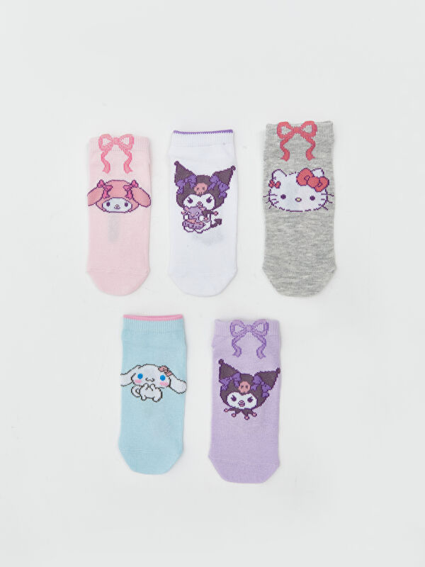 LCW Kids Hello Kitty ve Arkadaşları Desenli Kız Çocuk Patik Çorap 5'li