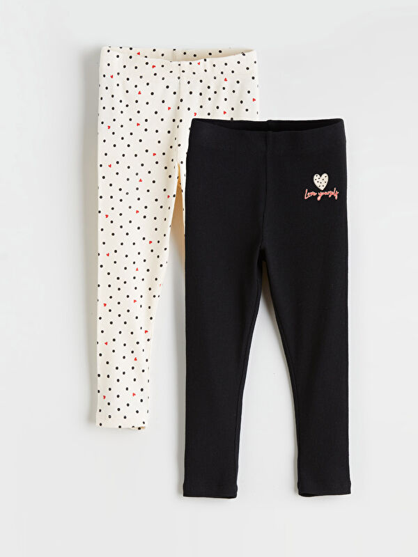 LCW Kids Girls' Printed Leggings, Set of Two