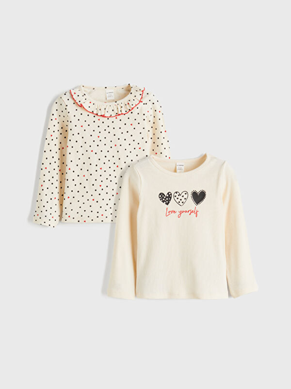 LCW Kids Girls' Long Sleeve T-Shirt 2 Pack