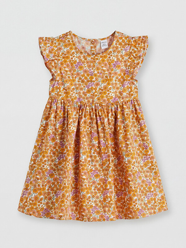 LCW Kids Bisiklet Yaka Kız Çocuk Poplin Elbise